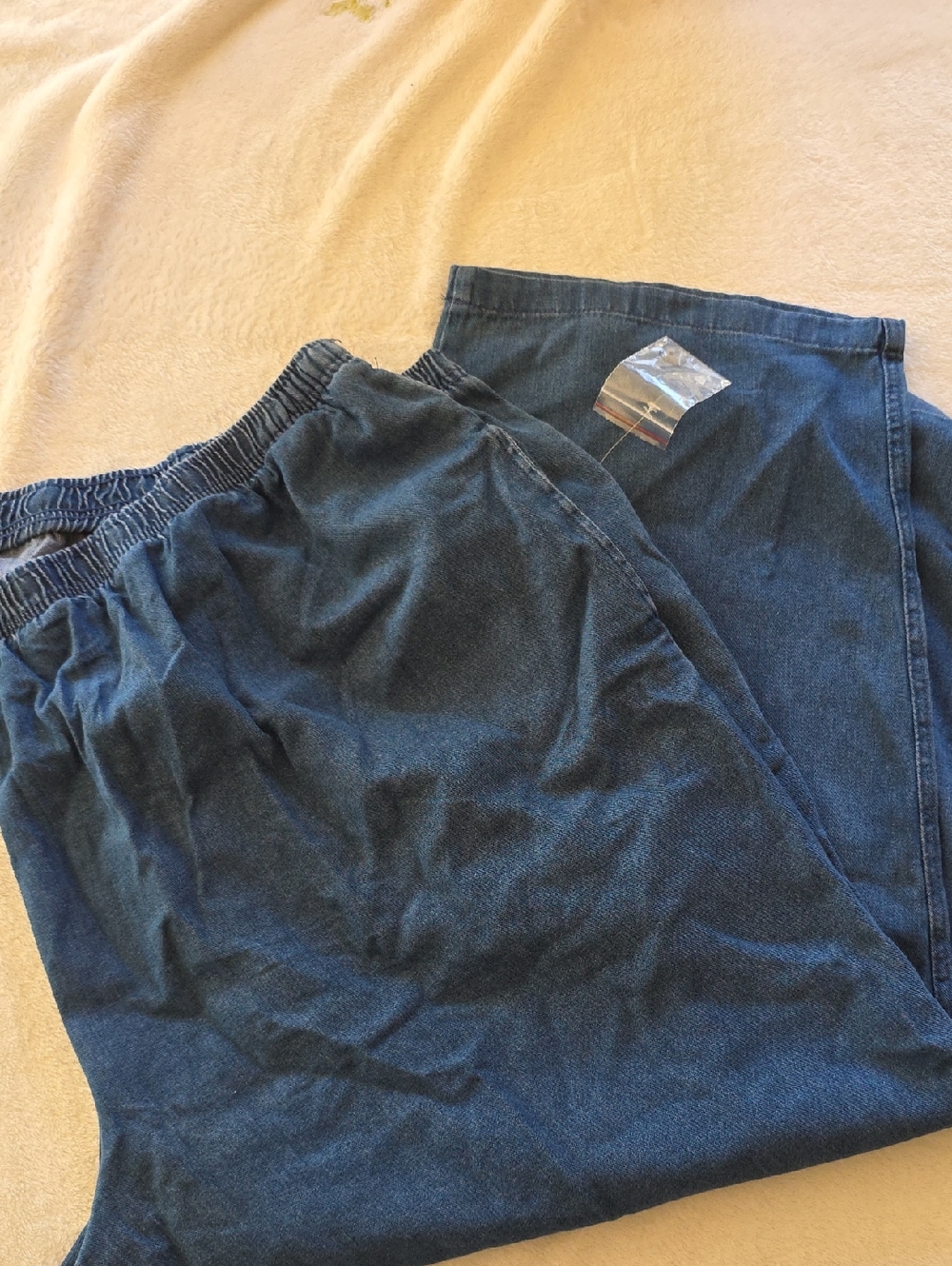 Woman Within Indigo Blue Elastic Waist Jeans